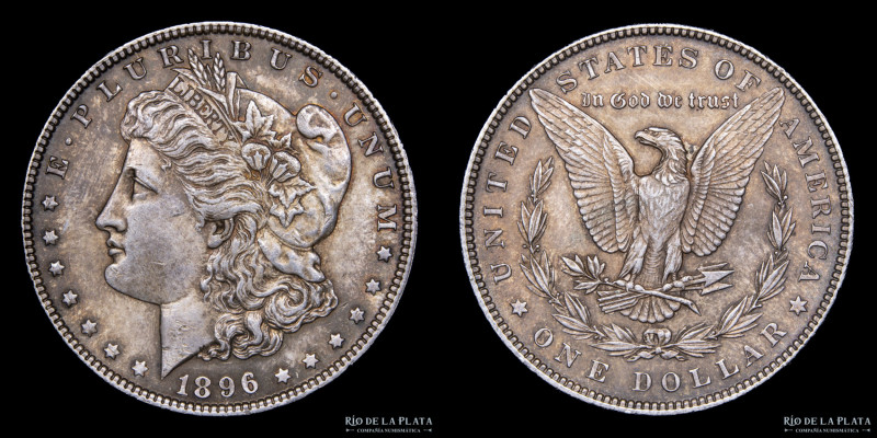 USA. 1 Dollar "Morgan" 1896. Philadelphia mint. Plata 900; 38.0mm; 26.79g. KM110...