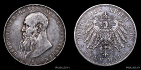 Alemania. Georg II. 5 Mark 1908 D. KM201