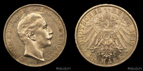 Alemania. Wilhelm II. 20 Mark 1913. KM521