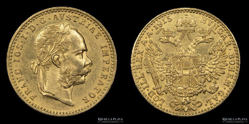 Austria. Francisco Jose I (1848-1916) 1 Ducado 1915. Oro 986; 20mm; 3.49g. KM226...