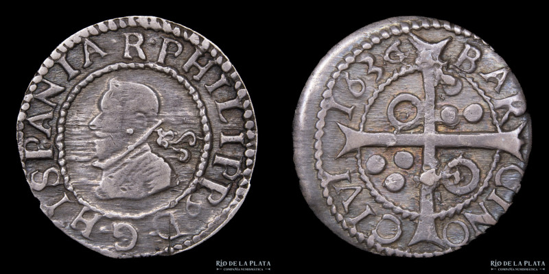 Principado de Catalunia. Felipe IV (1621-1665) 1 Groat 1636 Barcelona. Plata 931...
