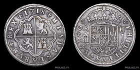 España. Felipe V. 2 Reales 1718. Segovia. KM297