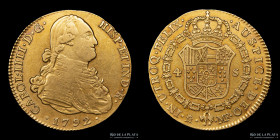 España. Carlos IV. 4 Escudos 1792 MF. Madrid. KM436