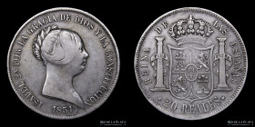 España. Isabel II. 20 Reales 1851. KM593.2