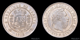 España. Carlos VII. 5 Centimos 1875. KM669