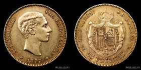 España. Alfonso XII. 25 Pesetas 1877. KM673