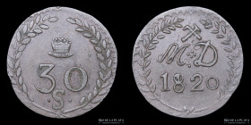 Francia. Louis XVIII. Mines d''Aniche 30 Sols 1820.
