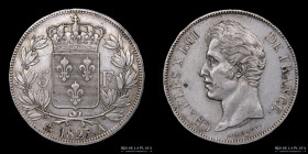 Francia. Charles X. 5 Francs 1827A. KM720.1