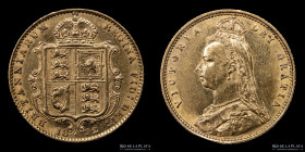 Gran Bretaña. Victoria. 1/2 Soberano 1892. KM766