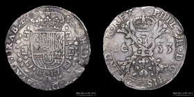 Paises Bajos Españoles. Philip IV. 1 Patagon 1633. KM53