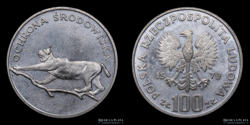 Polonia. 100 Slotych 1979. Serie Protección Ambiental: Lince. Rarísima. Cantidad...