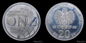 Polonia. 20 Slotych 1995. Onza Troy. Plata. KMY291