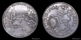 Suiza. 1 Thaler 1745. Canton de Zurich. KM146