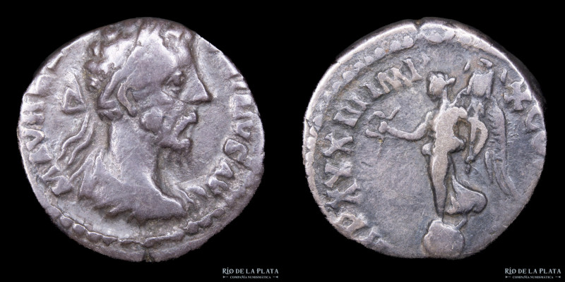 Marcus Aurelius (161-180AD) Denarius, Rome mint, struck 179-180AD. Silver; 17mm;...