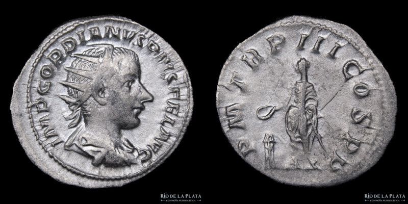 Gordian III (238-244AD) Antoninianus. Silver; 23mm; 5.38g. A: IMP GORDIANVS PIVS...
