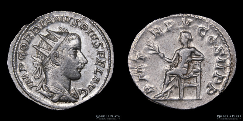 Gordian III (238-244AD) Antoninianus. Silver; 23mm; 4.12g. A: IMP GORDIANVS PIVS...