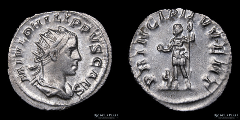 Philip II (247-249AD) Antoninianus. Rome mint, struck 246AD. Silver; 22mm; 4.43g...