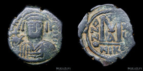 Byzantine. Maurice Tiberius (582-602AD) AE Follis