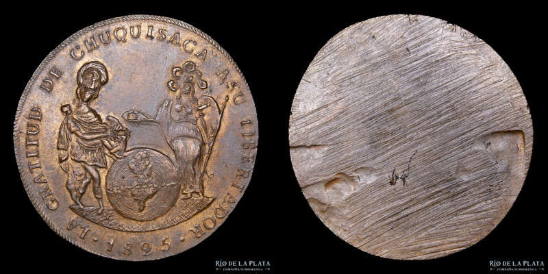 Bolivia. 1825. Gratitud de Chuquisaca a su Libertador. Cobre; 42mm; 20.78g. Unif...