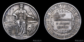 Argentina. 1947. Banco de Italia Rio de la Plata 75 Aniversario. Plata