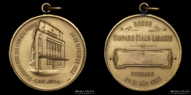 Argentina. 1952. Banco Hispano Italo Libanés. Edificio propio. San Juan. Metal d...