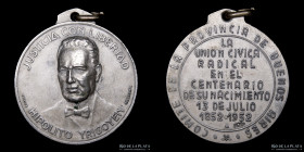 Argentina. 1952. Centenario Nacimiento H. Yrigoyen. UCR. Plata