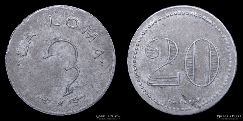 Argentina. Ficha Esquila Valor 20 (Vellones). Estancia La Loma de Enrique Boltsh...