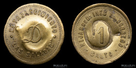 Argentina. Ficha. Esquila. 1 Vellon. Las Saladas. Salto. Bs As