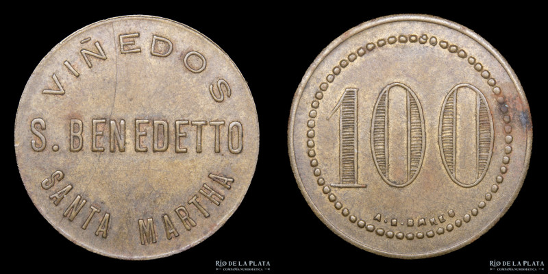 Argentina. Ficha Vendimia Valor 100 (Gamelas). Viñedo S. Benedetto. Santa Martha...