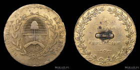 Argentina. Boton. c.1840. Escudo Nacional. Viva la Federacion. Rosas