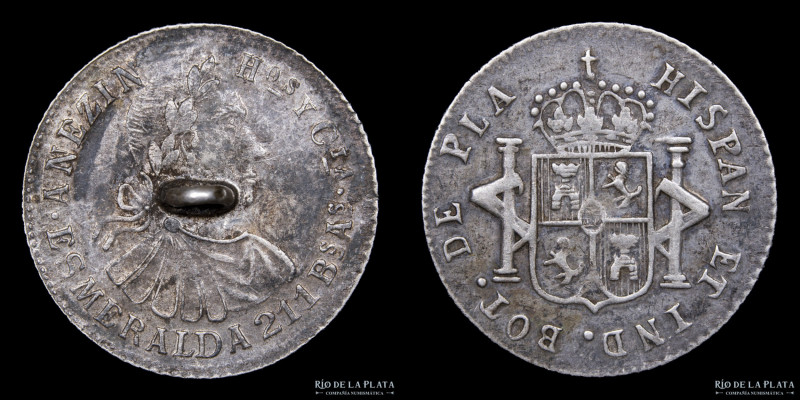 Argentina. Botón. c.1872-1918. 1 Real. Vellón; 22.8mm; 2.71g. Anezin Hnos. y Cia...