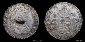 Argentina. Boton. 2 Reales. Carolus XVI. Plata