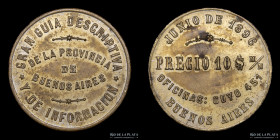 Argentina. Publicitaria. 1896. Guia de la Provincia de Bs As. Bronce
