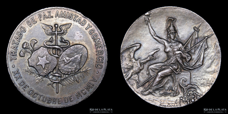 Bolivia. 1904. Tratado de Paz, Amistad y Comercio con la República de Chile. Pla...