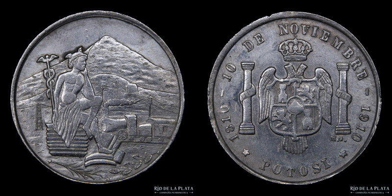 Bolivia. 1910. Primer Centenario de la Revolución de Potosí. 10 de noviembre de ...