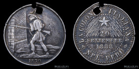 Peru. 1888. Colonia Italiana nel Peru. 20 Settembre