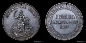 Peru. 1889. Premio Ateneo de Lima. Certamen de Textos y Exposicion Escolar