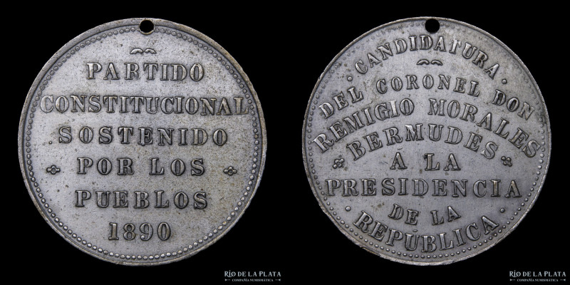 Perú. 1890. Candidatura a la Presidencia de Remigio Morales Bermudes. Partido Co...