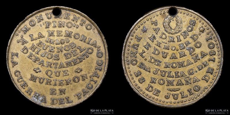 Perú. 1901. Monumento Pino a los Caídos en la Guerra del Pacífico. Bronce; 23.0m...