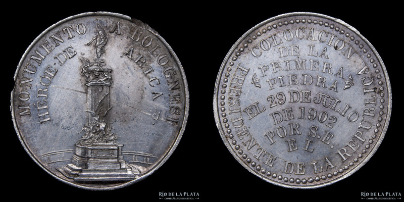 Perú. 1902. Colocación Primera Piedra Monumento a Bolognesi - Héroe de Arica. Pl...