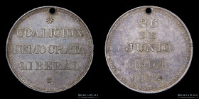 Peru. 1904. Coalicion Democratica Liberal. Lima