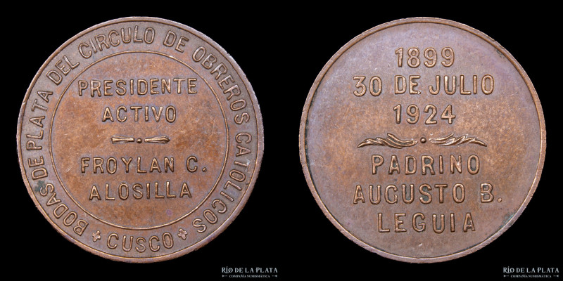 Perú. 1924. Bodas de Plata del Círculo de Obreros Católicos. Padrino Augusto B. ...