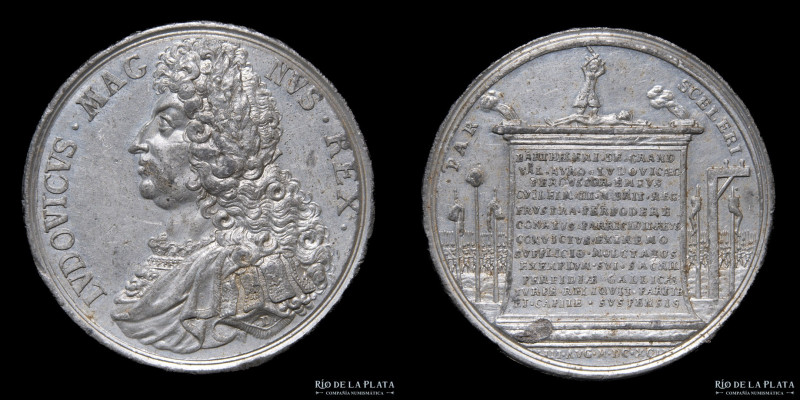 Gran Bretaña. 1692. Luis XIV (1638-1715). Magnicidio fallido de William III. Pel...