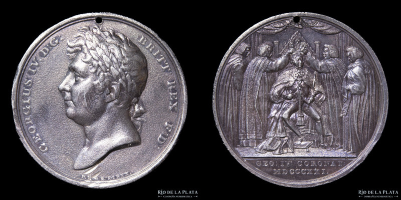 Gran Bretaña. 1821. Coronación de Jorge IV (1820-1830). Metal blanco; 49mm; 55.7...