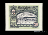 Alemania. Notgeld Osterwick. 20 Mark 1922 Cuero blanco