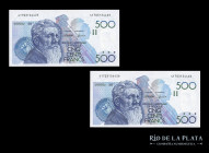 Belgica. 2 x 500 Francs 1982-84. Pick 143a