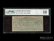 Colombia. Banco Nacional. 1 Peso 1886. Pick 192a. PMG 10