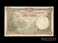 Congo Belga. 5 Francs 1930. Pick 8e