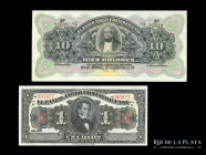 Costa Rica. Banco Anglo Costarricense. 1 y 10 Colones 1917. Pick S121r y 123r