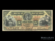 Mexico. Banco Minero. 5 Pesos 1914. Pick S163Ah